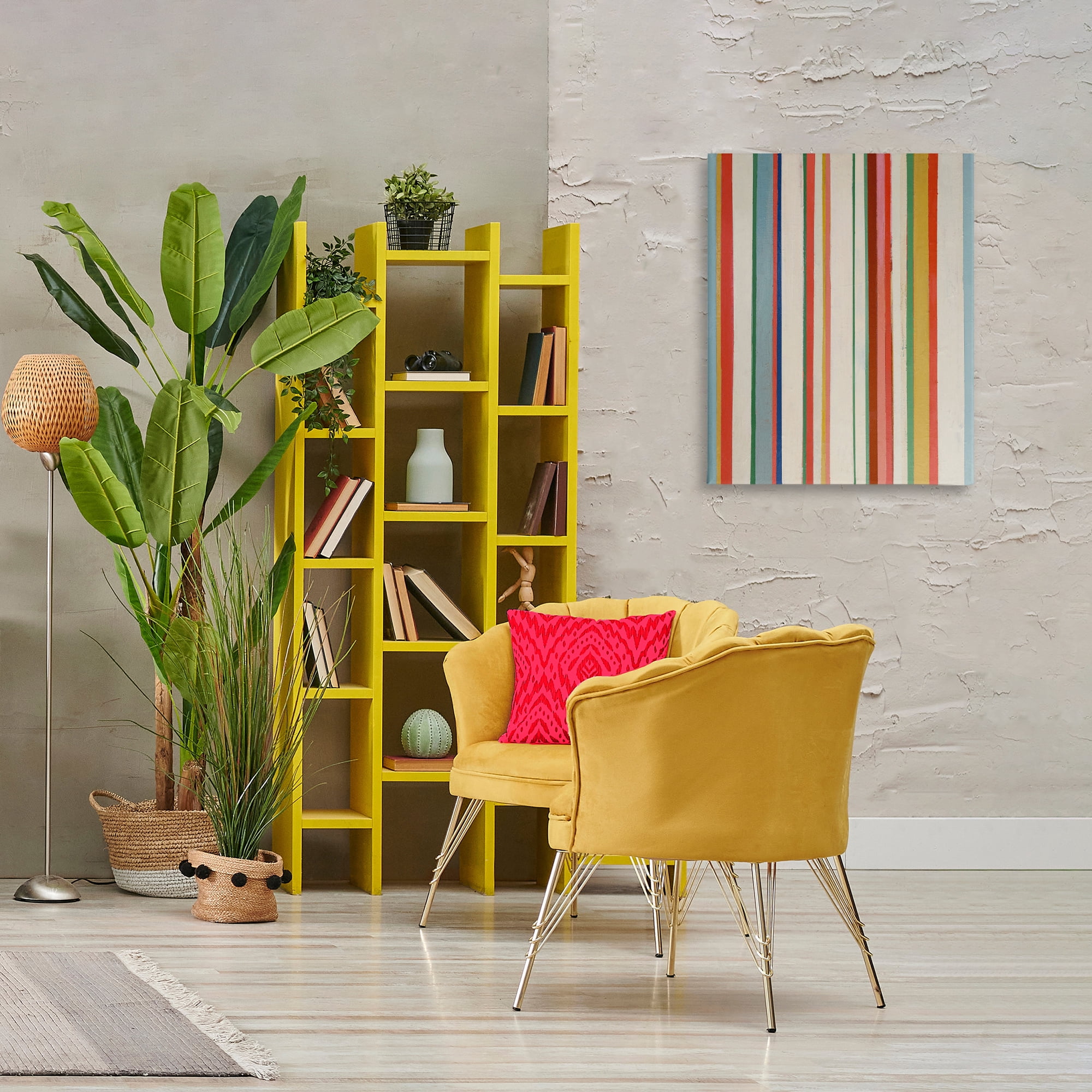 Stupell Industries Linear Rustic Stripes Abstract Painting Gallery Wrapped Canvas Art Print Wall Art, 24 x 30