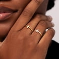 thumbnail image 2 of Dainty 2Pcs Cross Ring Set - Thin 14K Gold Plated Stackable Thumb Non Tarnish CZ Rings for Women Trendy Jewelry Size 5-10, 2 of 6