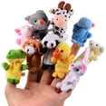 thumbnail image 1 of 10 Pieces Soft Plush Animal Finger Puppet Set Animal Finger Puppets, 1 of 5