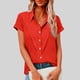 thumbnail image 2 of Camisas de Manga Larga para las Mujeres Suelto Ajuste Solapa Botón de Manga Corta Blusa de Túnica, Suaves Camisas de Manga Larga para las Mujeres Bajo Scrubs Desgaste de Verano Casual, 2 of 7