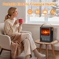 thumbnail image 2 of Calefactor portátil tipo chimenea AckMizz Mini con llama 3D, negro, 2 of 8