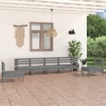 thumbnail image 1 of vidaXL 6 Piece Garden Lounge Set Grey Solid Pinewood, 1 of 11