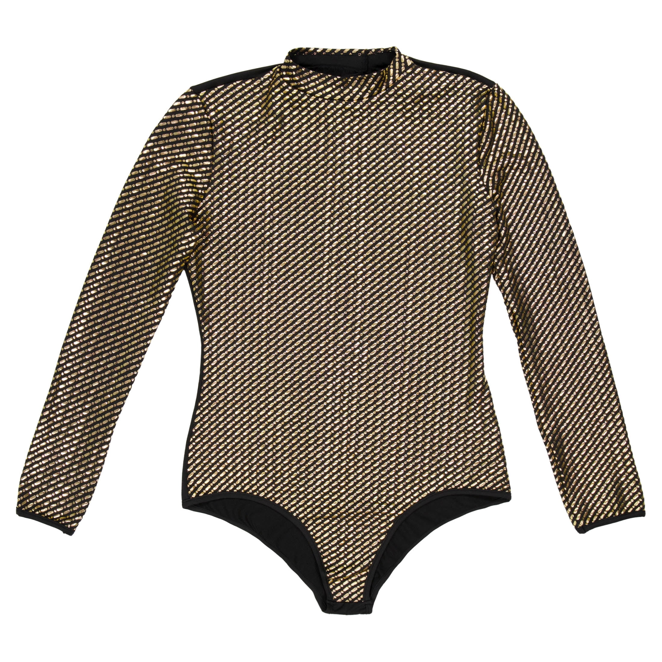 Dark Luxe Bodysuit Costume Accessory for Adults, Black and Gold, S-M, Halloween by Way To Celebrate