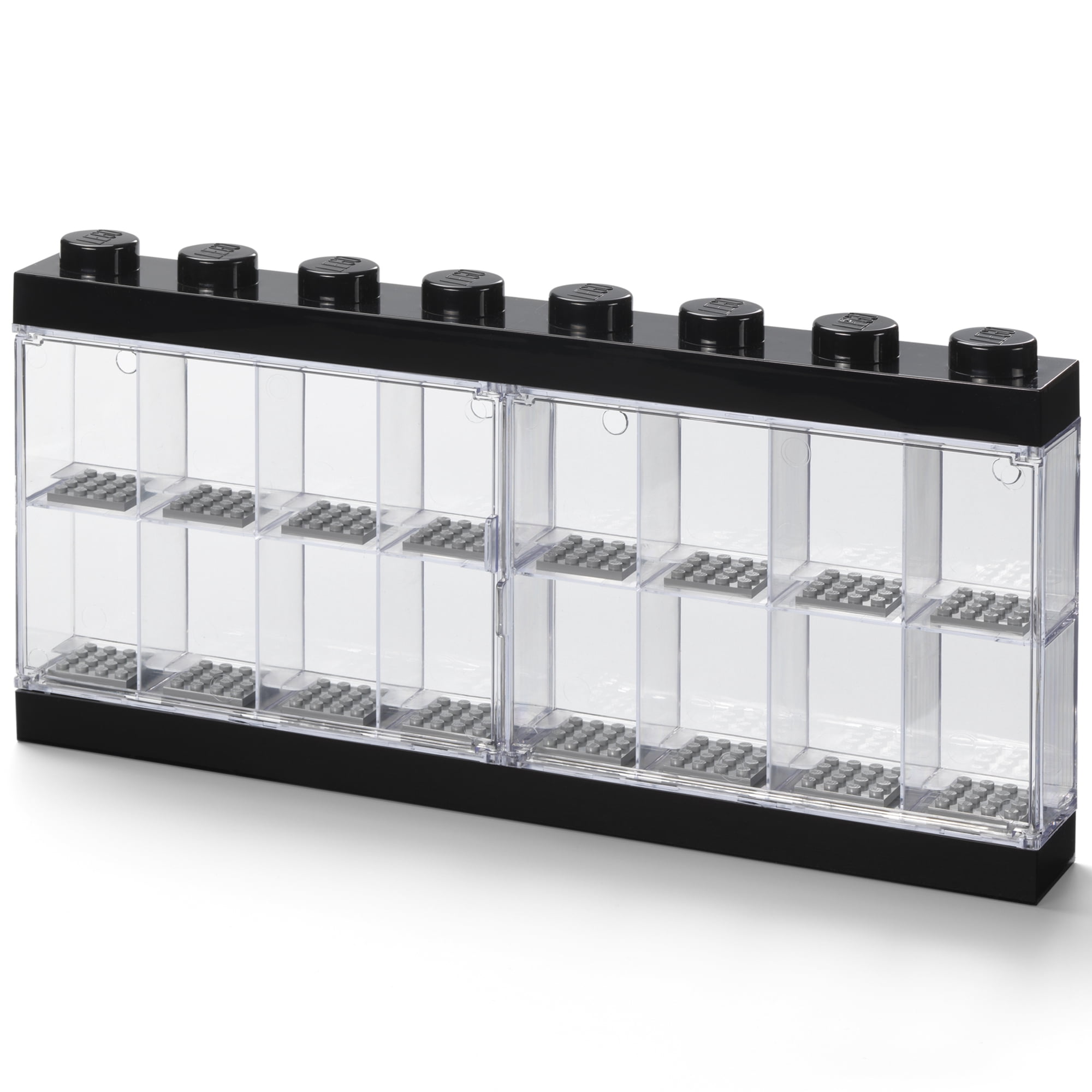 LEGO Minifigure 16 Compartment Plastic Display Case, Black