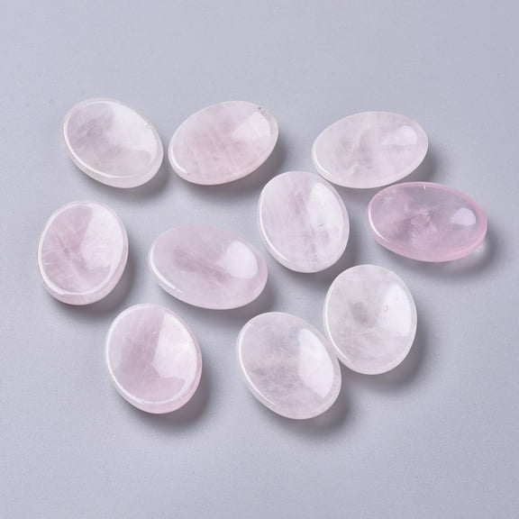 Natural Rose Quartz Massager Worry Stone for Anxiety Therapy Oval 40x30x9mm