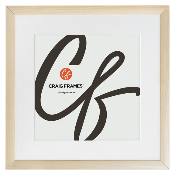 Craig Frames Contemporary, 20x20 Picture Frame Matted for a 16x16 Photo, Natural