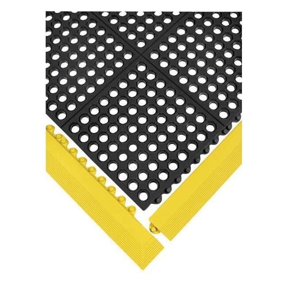 Wearwell Ramp Edge, 3 in W x Nitrile Rubber, Yellow 572