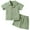 Green, variant on GYRATEDREAM Toddler Baby Boy Clothes Solid Color Cotton Linen Short Sleeve Button Down Shirt and Shorts Set 2Pcs Summer Outfits 12M-5T