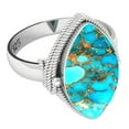 thumbnail image 3 of 925 Sterling Silver Women Jewelry Copper Blue Turquoise Ring, 3 of 10