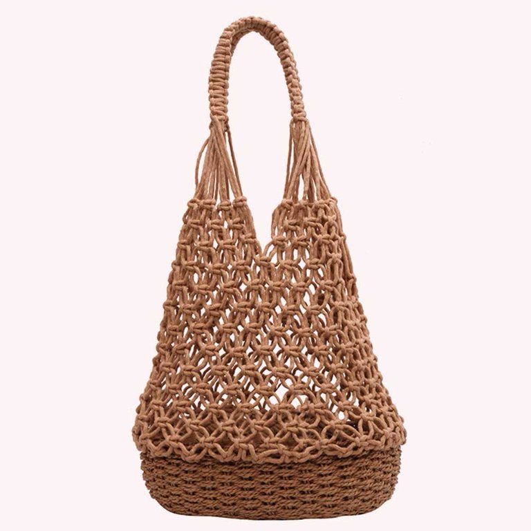 LAM GALLERY Straw Beach Tote Bag Woven Shoulder Handbag for Summer Vacation  Large Rattan Tote Bag for Beach