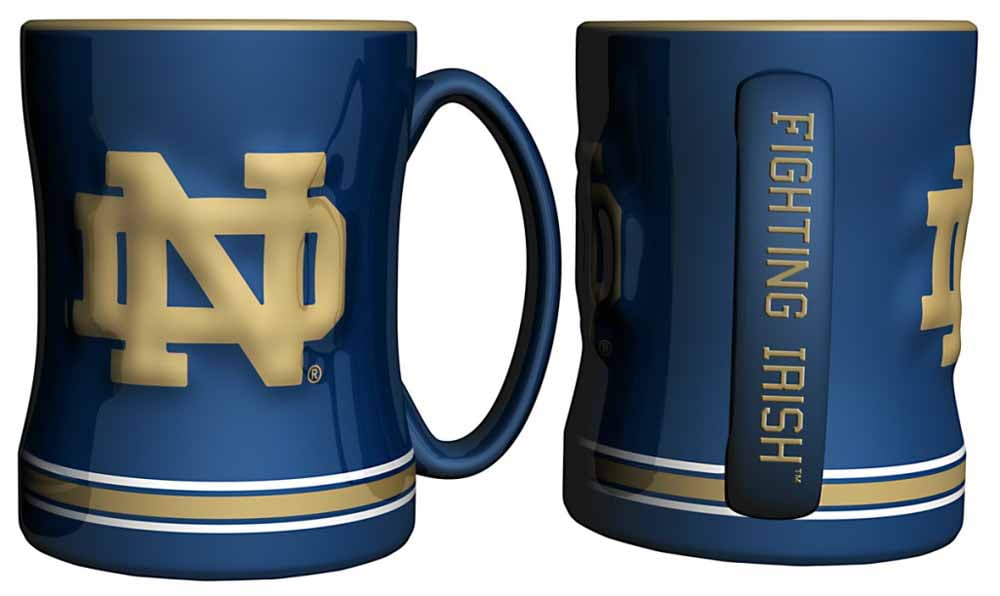 Notre Dame Fighting Irish Coffee Mug 14oz Sculpted