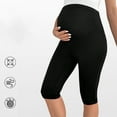 thumbnail image 3 of Fnooota Maternity Biker Shorts Over The Belly &nbsp;, Summer Stretchy Slim Fit Cotton Workout Shorts&nbsp; Black Size M, 3 of 6