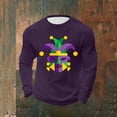 thumbnail image 5 of Gamivast Mens Shirts Warm Waffle-Textured Crew Neck Long Sleeve Mardi Gras Shirts Soft Long Sleeve Tee Shirts Geometric Jester Graphic Holiday Casual, 5 of 5