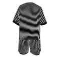 thumbnail image 3 of JIANJIA Womens Pajama Sets Striped Print Crew Neck Short Sleeve Tops With Shorts Loungewear Sleepwear Nightwear, 3 of 4