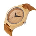 thumbnail image 6 of Men's Bamboo Wooden Watch REDEAR Wood Watch with Leather Strap Analog Quartz Lightweight Casual Watches Wristwatch, 6 of 9
