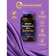Melatonin 10mg | 180 Vegan Gummies for Men and Women | Berry Flavor | by Carlyle