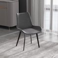 thumbnail image 6 of LovingAHome Modern Chairs Set of 2 with Black Metal Legs, Faux Leather Upholstered Dining Chairs,Black, 6 of 8