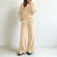 thumbnail image 6 of Yutgune Women's 2 Piece Sweatsuit Casual Fall Long Sleeve Hoodie Loose Wide Leg Sweatpants, 6 of 8