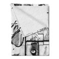 thumbnail image 2 of Eiffel Tower Soft Flannel Fleece Blanket, Women Faces with Different Eye Makeup Eiffel Tower Romance Paris Image, Cozy Plush for Indoor and Outdoor Use, 70" x 90", Black White Grey, by Ambesonne, 2 of 5