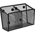 thumbnail image 3 of Portalápices magnético, cesta para bolígrafos de malla de acero inoxidable con 2 compartimentos, organizador de almacenamiento de utensilios de escritura de Metal, 3 of 5