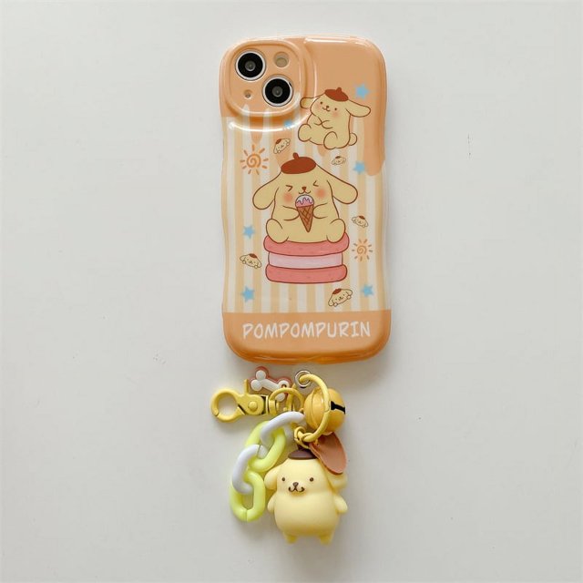 Funda de teléfono para Iphone 11 12 13 14 Pro Max Lovely 3d Cartoon Hello Kitty Kuromi Melody Design Tpu cubierta de teléfono móvil con colgante