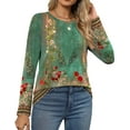 thumbnail image 4 of Fantaslook Women Tunic Tops Casual Long Sleeve Shirts Crew Neck Fall Tops Basic Tees Floral Dressy Blouses, 4 of 10