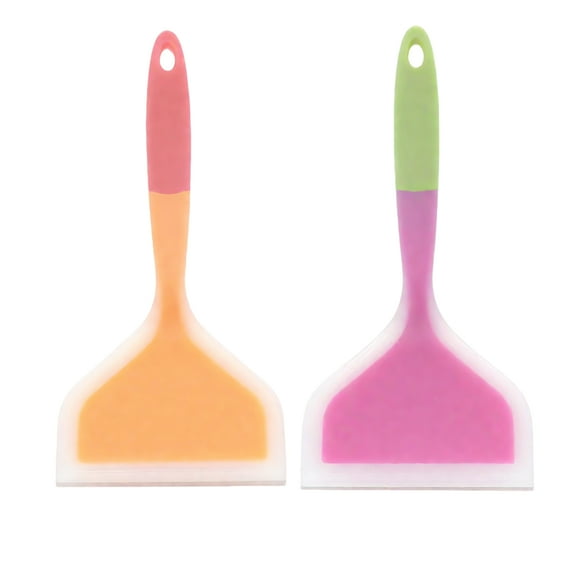 ACDANC 2Pcs Fish Spatula,Wide Slotted Head Silicone Spatula,Comfort Grip Cooking Tool Heat Resistant Spatulas,Style1,10.04*4.72*0.79in
