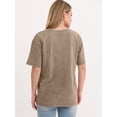 thumbnail image 6 of ANRABESS Womens Oversized Acid Washed T-Shirt Short Sleeve Vintage Casual V Neck Tops 2026 Summer Basic Tee Trendy Clothes Coffee Small, 6 of 8