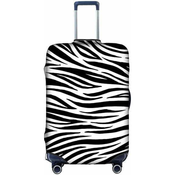 Luggage Cover black white Zebra Print Suitcase Covers Elastic Dustproof Protector For 18-32 Inch Luggage Washable And Decorative Travel Bag Cases(L)