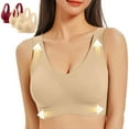 thumbnail image 2 of Fatuov Women's Comfort Bras Wireless Seamless Breathable Daily Bras for Casual Full Coverage Push Up Plus Size Bralette, 3-Pack, Red, 38C, 2 of 5