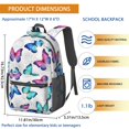 thumbnail image 3 of Butterfly and Rose Blue Pattern 17" School Backpacks for Teens,Waterproof Oxford Fabric,S-Shape Padded Straps for School,Travel,Hiking,Camping, 3 of 6