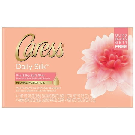 Caress Daily Silk Bar Soap, 4 Pack