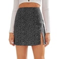 thumbnail image 1 of ORUYROP Women's Asymmetrical Solid Overlap Bodycon Workwear Skirt, 1 of 5