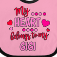 thumbnail image 4 of Inktastic My Heart Belongs to My Gigi Boys or Girls Baby Bib, 4 of 4
