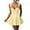 Yellow, variant on Women's Floral Corset Mini Dress Sleeveless A-Line Skater Dress with Bow Tie Front Lace-Up Back