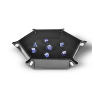 RNK Gaming Folding Hexagon Dice Tray PU Leather and Black Velvet