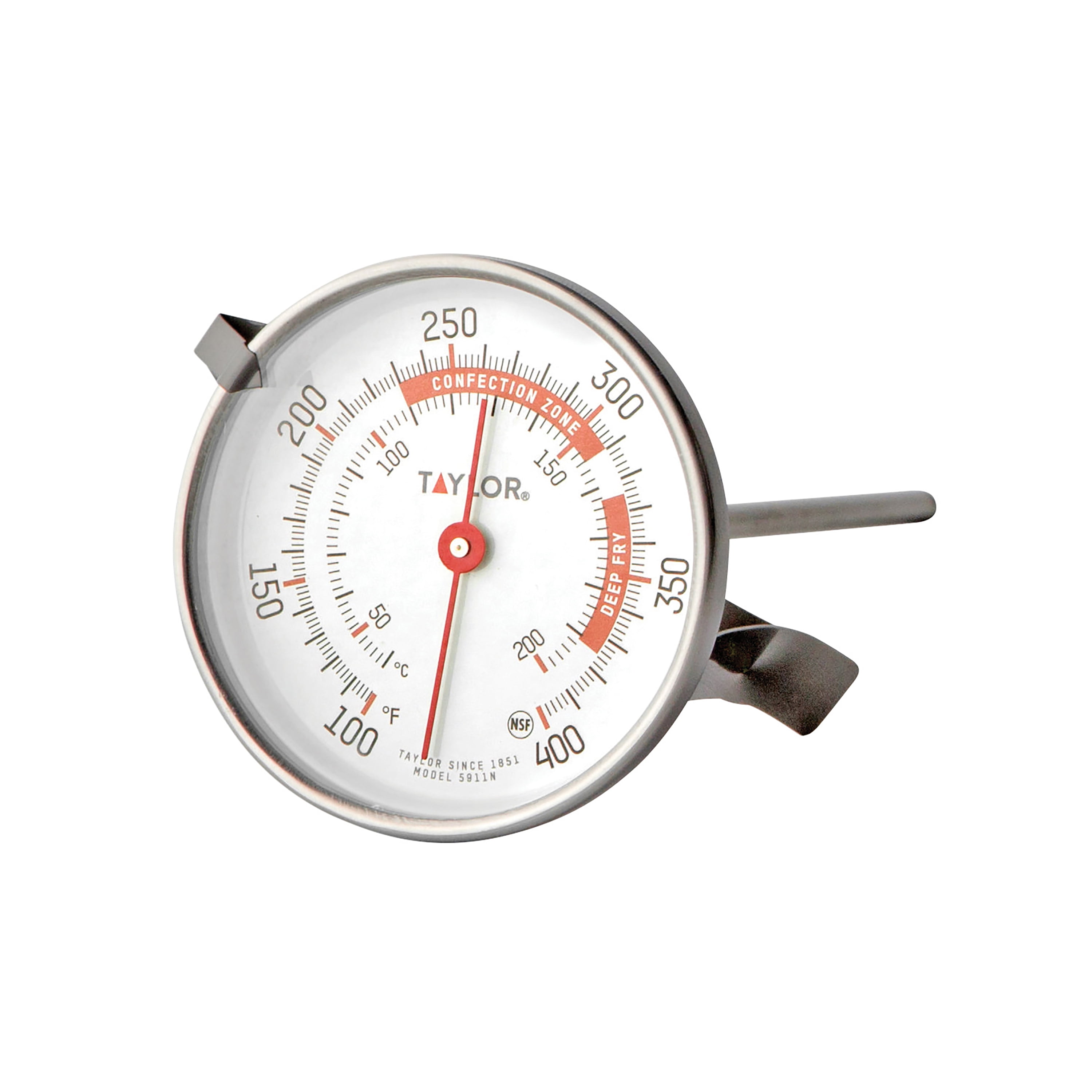 Taylor Candy and Deep Fry Dial Thermometer with Adjustable Pan Clip
