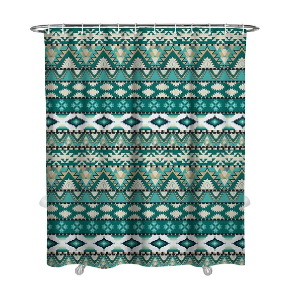 Extra Long Boho Shower Curtain 72x84 Inches - Vintage Floral & Tropical Leaves Pattern, Waterproof Bohemian Bathroom Decor with 12 Hooks, Tribal Rustic Style