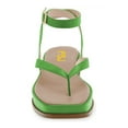 thumbnail image 5 of FSJ Women Split Toe Strappy Thong Sandals Buckled Ankle Strap Flat Heeled Shoes Summer Beach Dressy Flatform Sandals Size 8 Green, 5 of 5
