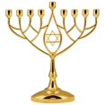 thumbnail image 1 of Candelabro Menorá Zion Judaica 23 cm Dorado Plateado en Plata, 1 of 1