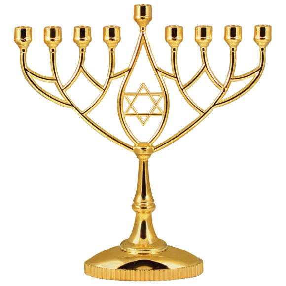 Candelabro Menorá Zion Judaica 23 cm Dorado Plateado en Plata