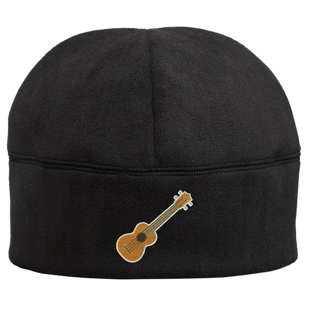 Cool Shirts Ukulele Uke Patch Fleece Beanie Hat Cap Black Com Cool Shirts Ukulele Uke Patch, Stone Garden Buddha Ukulele