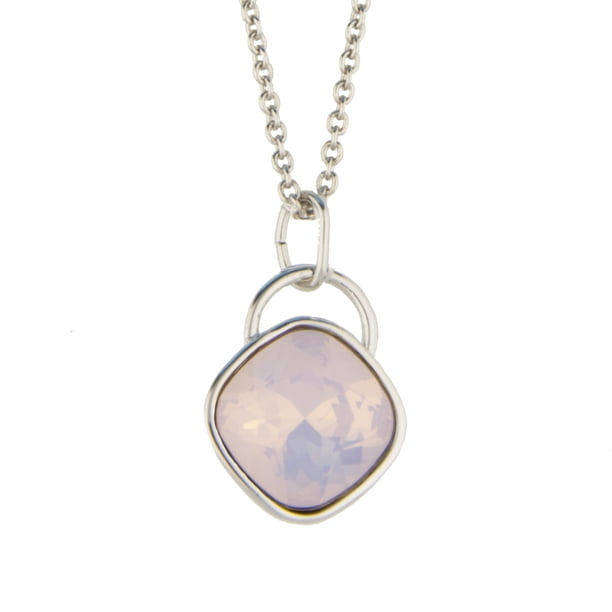 Collar para Mujer con Cristal Swarovski en forma de Rombo– Bañado en Rodio- Collar Elegante y Brillante-Collares de Mujer de Moda- Joyería para Mujer de Moda- Regalo especial Ortiz Espinosa Temporada