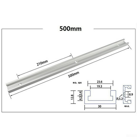 1pc T track Aluminium Alloy T-Slot Miter Track Miter Bar Slider 30mm Tool