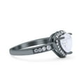 thumbnail image 2 of Black Tone, Simulated Cubic Zirconia Size-10 Heart Promise Ring Halo Heart Round 925 Sterling Silver, 2 of 7