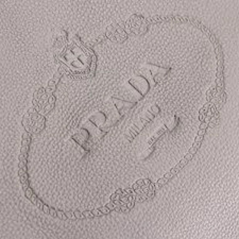 New Prada Vitello Phenix Black Leather Embossed Logo Hobo Tote Bag 1BC051 