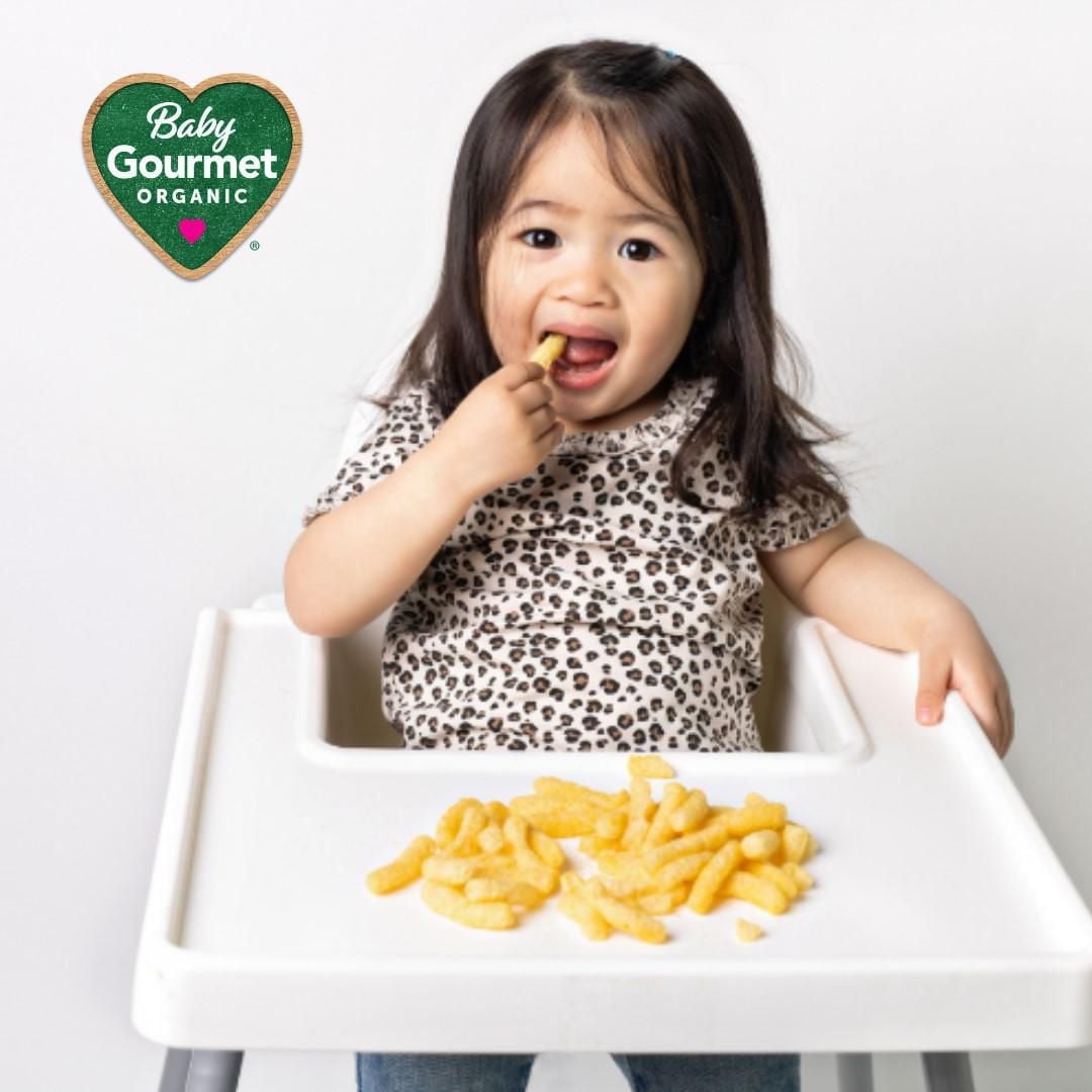 Baby Gourmet Organic Puffed Carrot Sticks, Organic Lentil & Chickpea puffed Snacks - 40 g