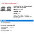 thumbnail image 2 of Front Brake Pad Set - Compatible with 1997 - 2001 ES300 1998 1999 2000, 2 of 2