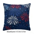 thumbnail image 3 of 4th of July Patriotic Throw Pillow Cover, 18x18 Inch Red White Blue Stars & Fireworks Design, Square Cushion Case for Sofa, Couch and Bed, 3 of 7