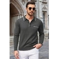 thumbnail image 3 of COOFANDY Knit Polo for Men Long Sleeve Collared Sweater Polo Business Casual Polos with Pocket, 3 of 8